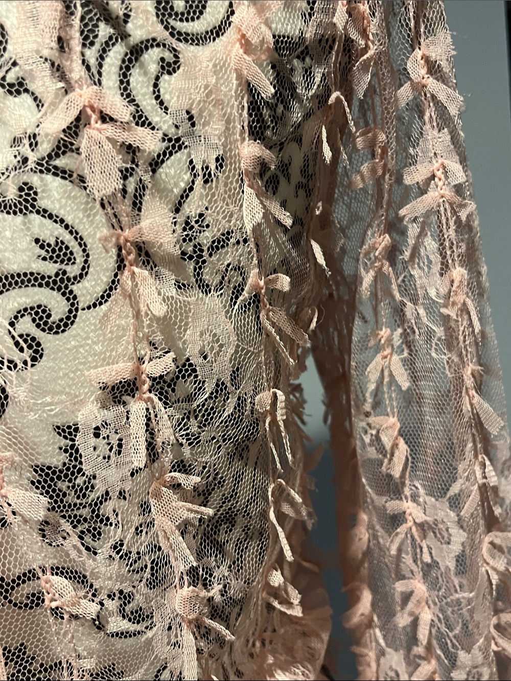 Delicate sheet Pink Lace Peplum Blouse - Picture 4 of 5